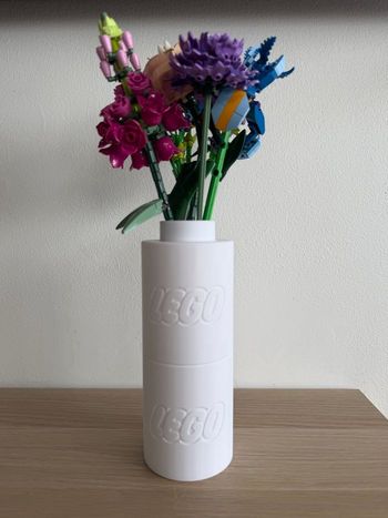Vase double écriture lego idéal fleurs lego botanicals 3D