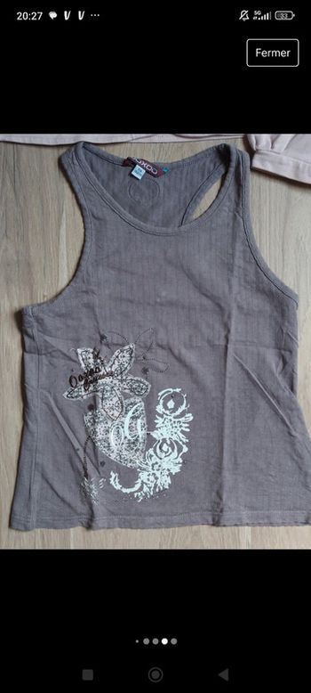 Débardeur violet gris ooxoo 10 ans