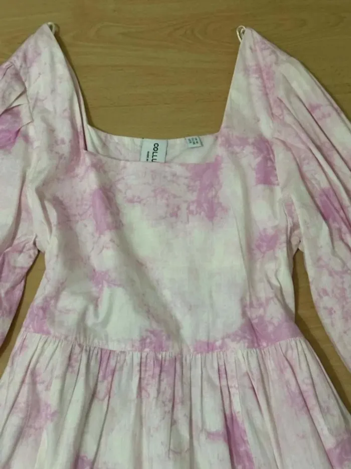 Robe trapèze blanche et rose - Collusion - Taille 38 - Taille M - photo numéro 6