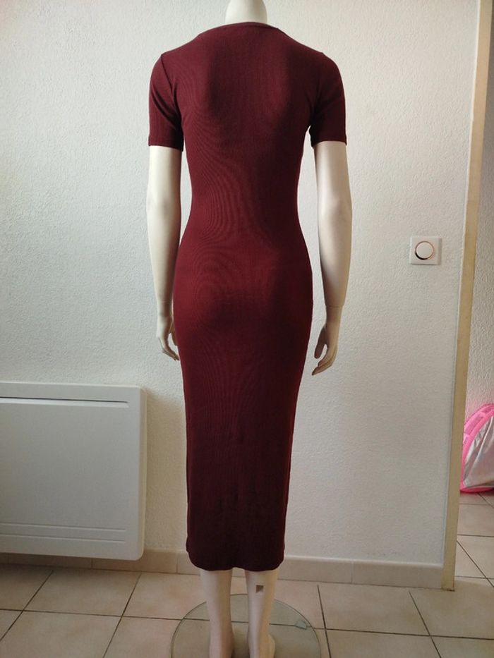 Robe moulante cheville coton côtelé bordeaux TRF by zara taille s 36