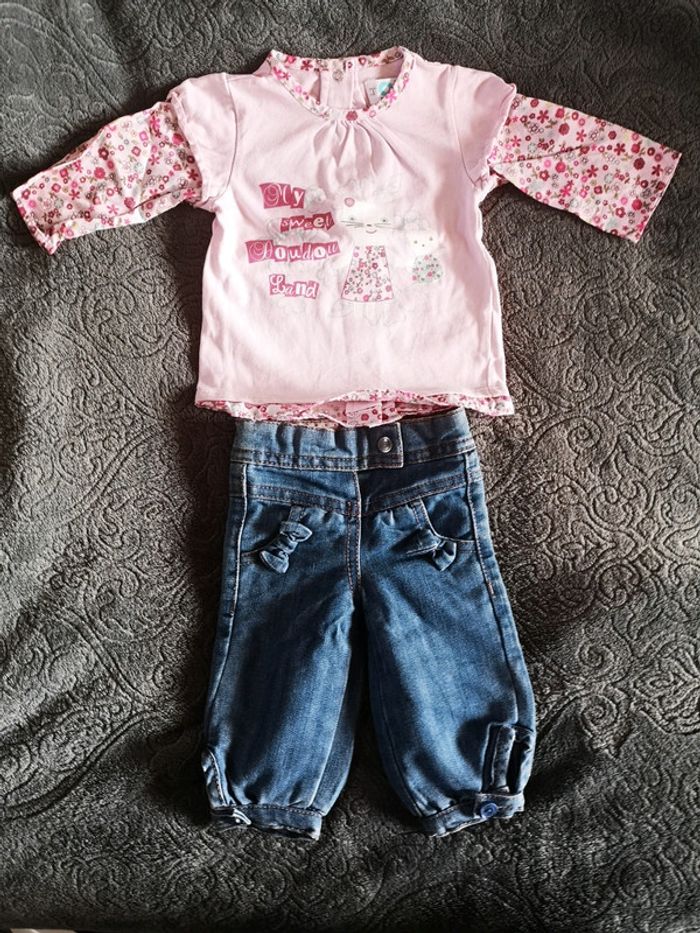 Pantalon Tape à l'œil + Tee-shirt 3 mois