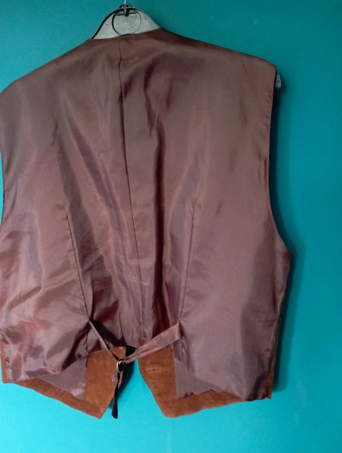 Gilet costume femme croûte porc marron foncé - photo numéro 3