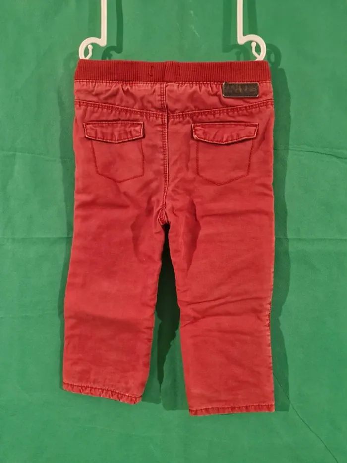 Pantalon renforcé 18 mois (80 cm) rouge Obaïbi - photo numéro 2