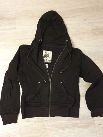 Petite veste courte à capuche noire Mango XS