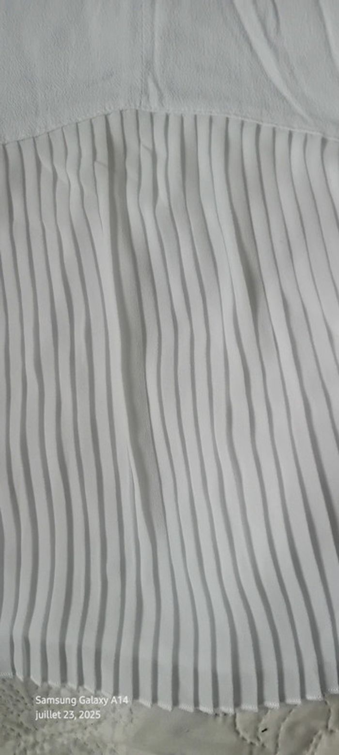 Blouse légère manches pagodes 3/4 avec plis et dentelle blanche femme S bonibo - photo numéro 14