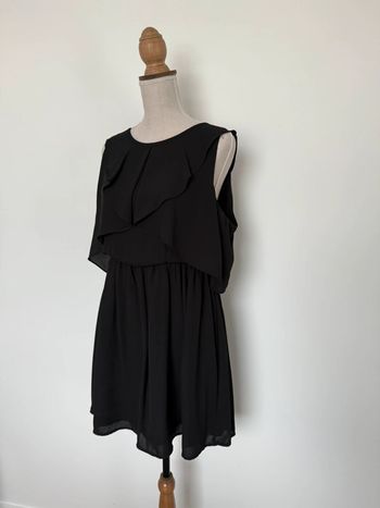 Robe tunique noir Kleid dress Vestido Vestito jurk jumpsuit femme volant mujer donna woman élastique