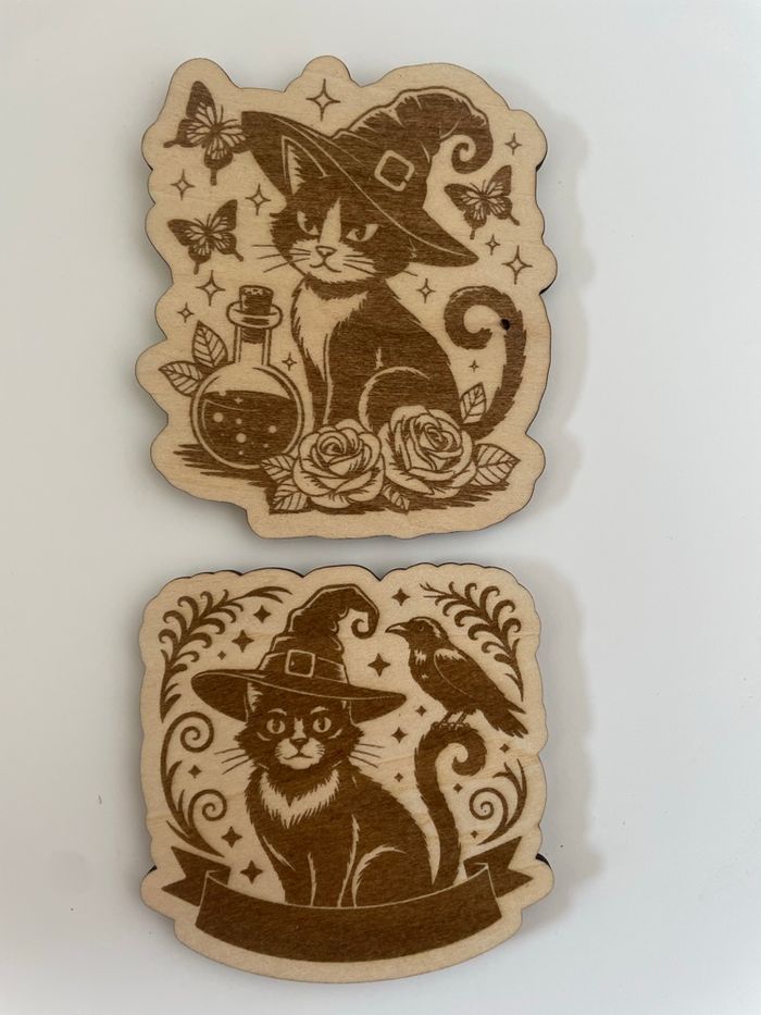 Magnet aimant Halloween automne en bois - photo numéro 2