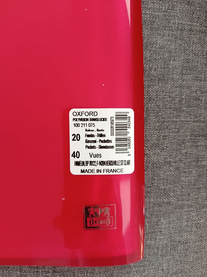 Porte vue Oxford neuf - photo numéro 3