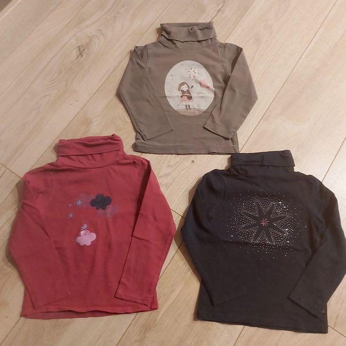 Lot de 3 tee-shirts col roulés fille Obaībi 3 ans (78)