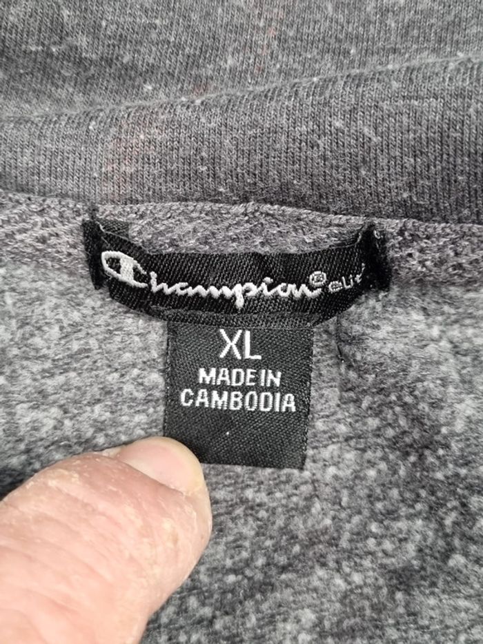 Gilet zippé à capuche Champion – Gris – Taille XL Femmes (mesures en photos) - photo numéro 5