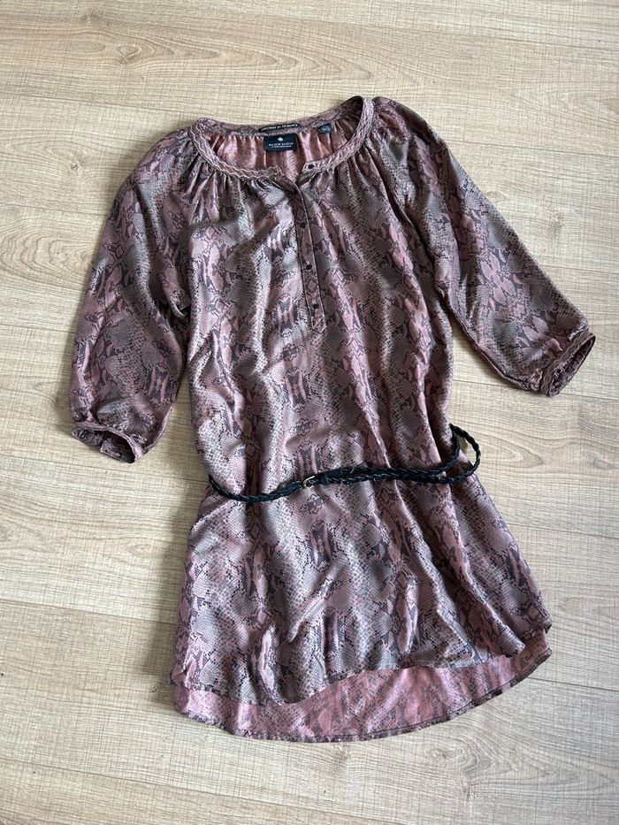 Robe courte marron beige Maison Scotch taille S bon état - photo numéro 7