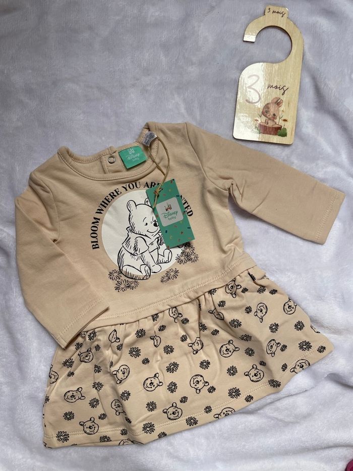 Robe Molletonnée Bébé Disney Baby Winnie l’ourson 3 mois beige