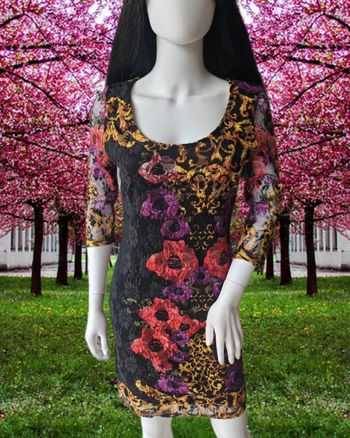 Robe en dentelle fleurie,Raimbow, taille 38/40