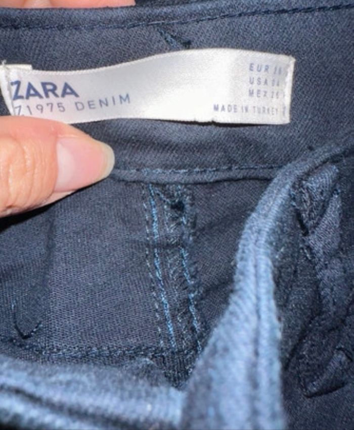 Pantalon/jeans marine Zara Taille XS - photo numéro 4