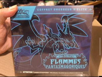 Coffret dresseur d'élite Pokémon Dracaufeu mega évolution flammes fantasmagorique etb AB me02 me 02