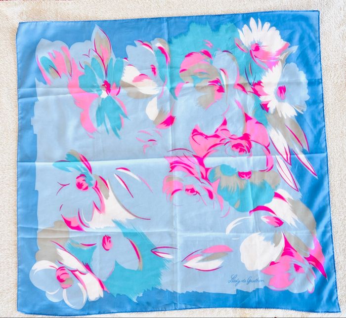 Foulard bleu imprimé fleurs Vertbaudet - photo numéro 1