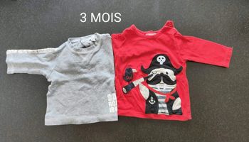 Lot 2 t-shirt ML 3 mois