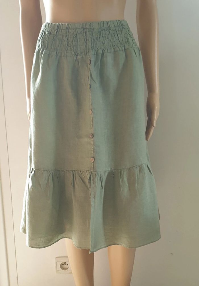 🧡 § Jupe matière lin Made in italy taille 40 L #emyfleury_40femme