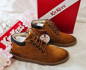 Bottes Bottines cuir Zip Confort Semelle Flexible Kickers T34