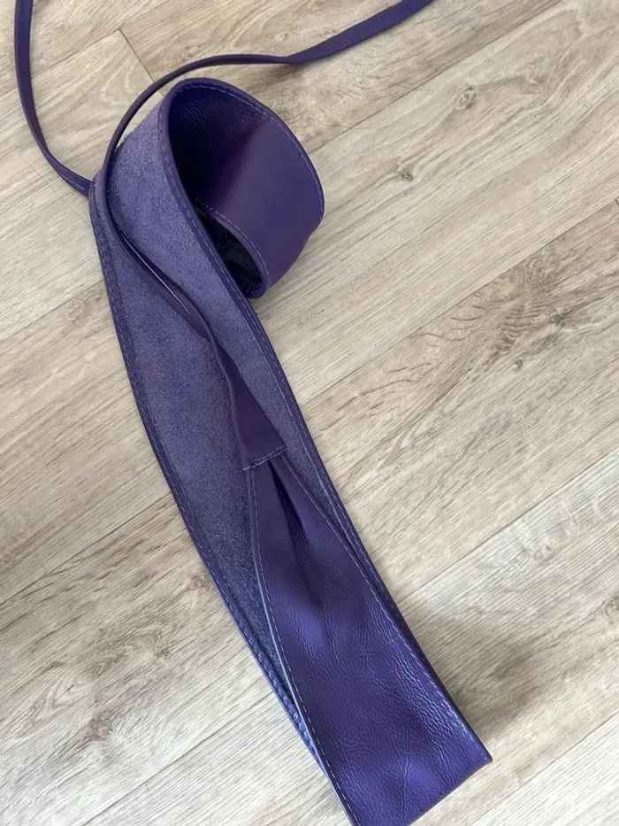 Ceinture obi cuir violette taille unique - photo numéro 2