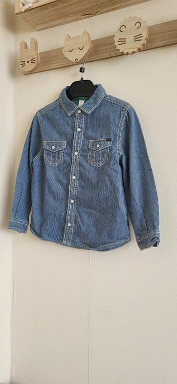 Chemise manches longues bleue okaidi 3 ans