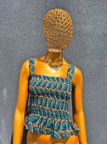 Top Bleu Femme