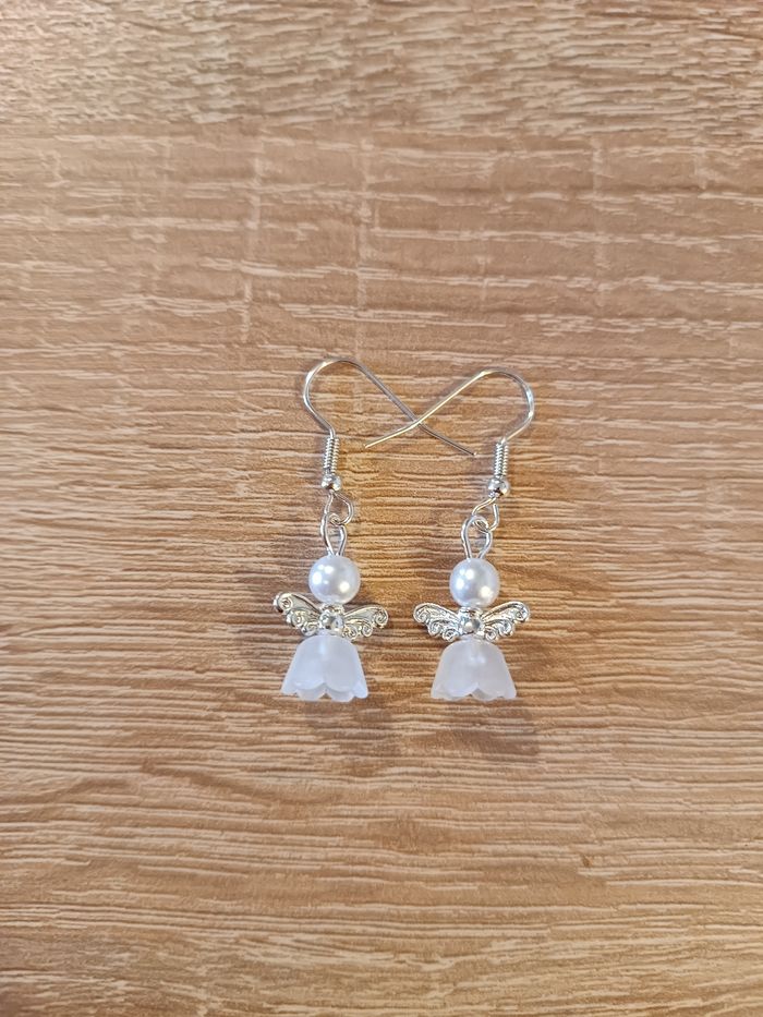 Boucles d'oreilles pendentifs ange autr - photo numéro 2