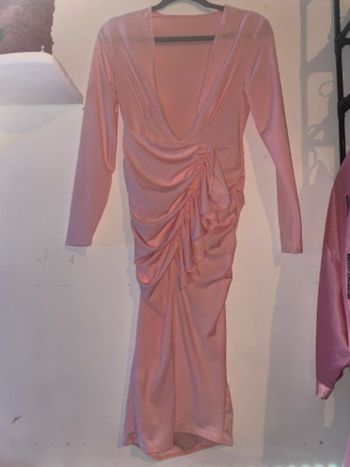 Robe longue rose