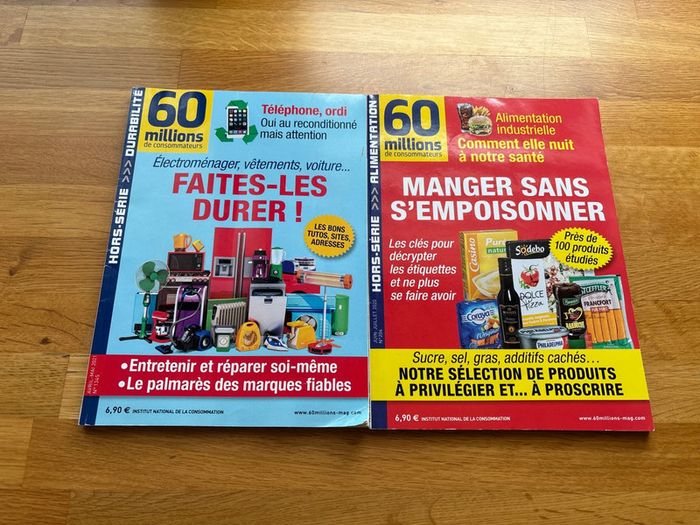 Lot 2 magasines 60 millions de consommateurs