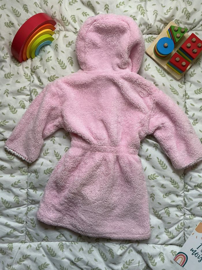 peignoir à capuche en polaire rose hello kitty avec ceinture 18 mois - photo numéro 7