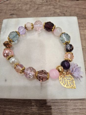 Bracelet élastique en perles de verre 