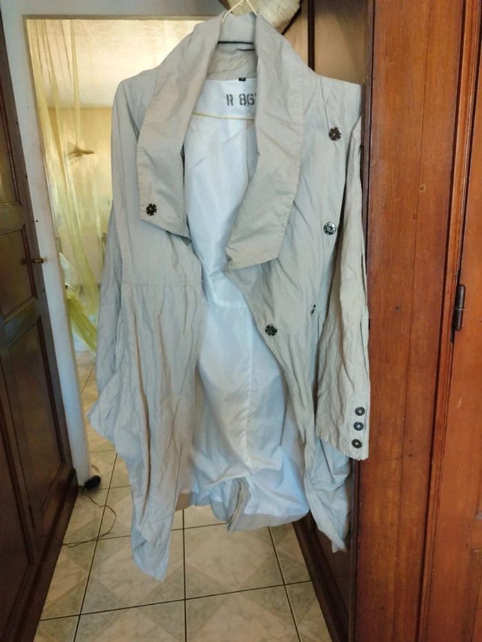Manteau trench coat beige 58% coton L/40 y2k