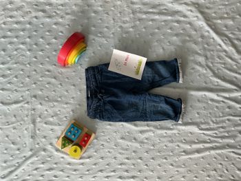 jean doublé bleu taille élastique 24 mois kimbaloo