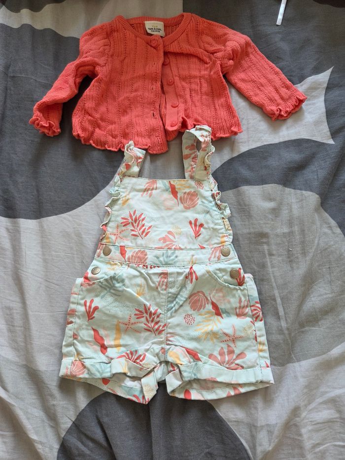 Ensemble salopette short + Gilet tape a l'œil