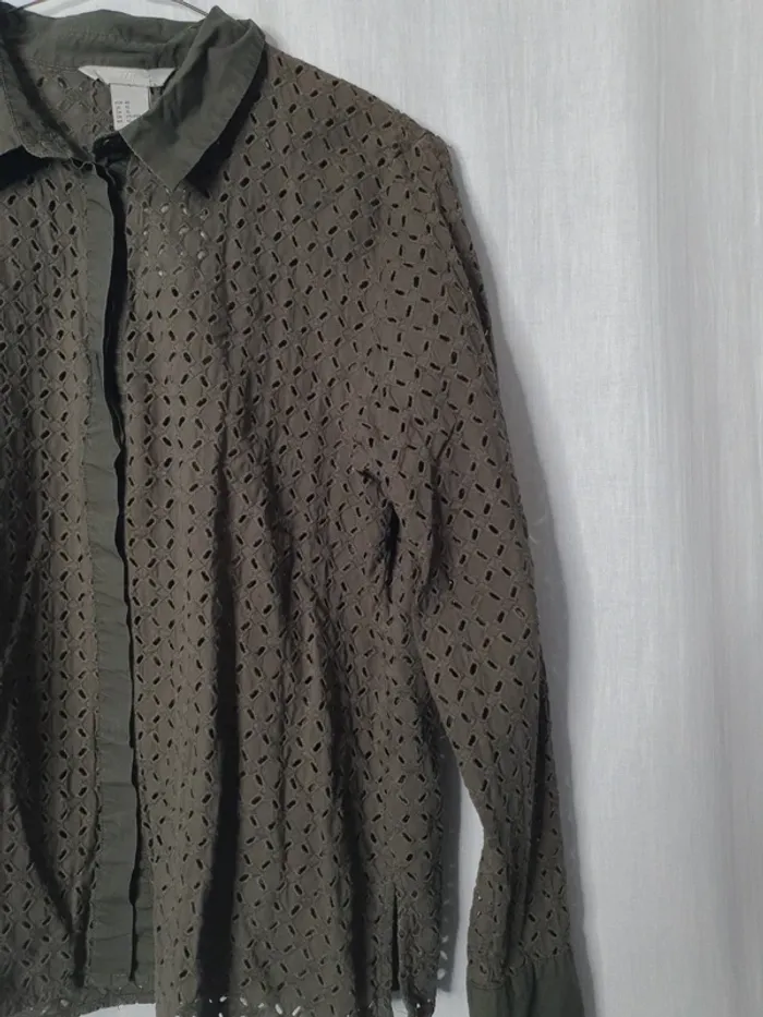 Chemise kaki h&m ajourée - photo numéro 4