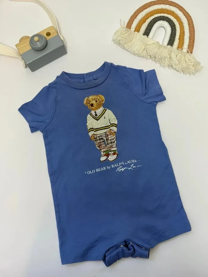 Pyjama Polo Bear Ralph Lauren 3 mois bleu