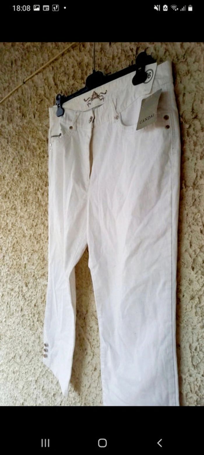Pantalon femme 7/8ème blanc 46🦜