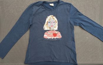 Beau tee shirt portrait a sequins