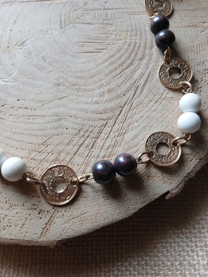 Collier doré blanc belle paris - photo numéro 3