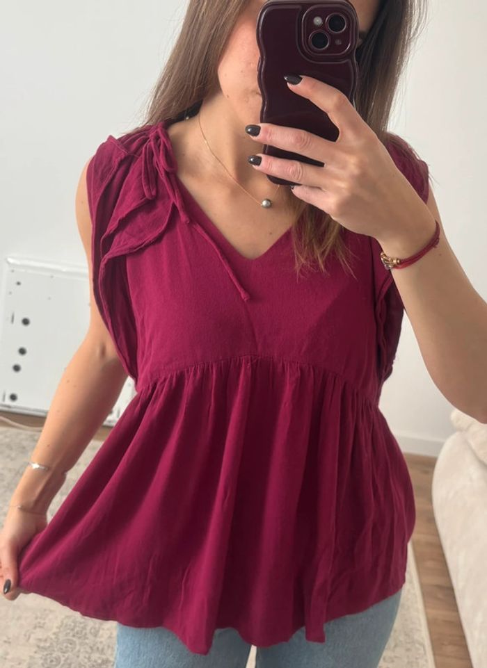 Blouse manche courte rose Fushia See u Soon femme taille XS - FR34 - W24 - photo numéro 2