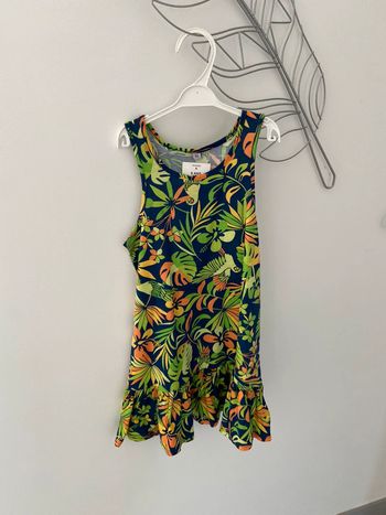 Robe été fille vert bleu neuf etiquette 6 ans