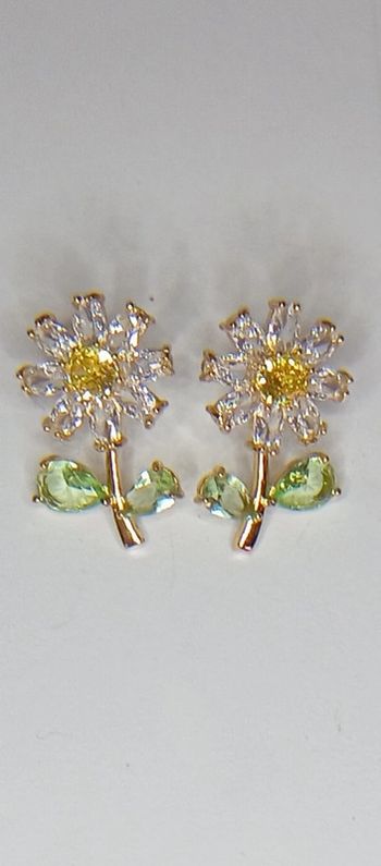 Boucles d'oreilles fleurs strass