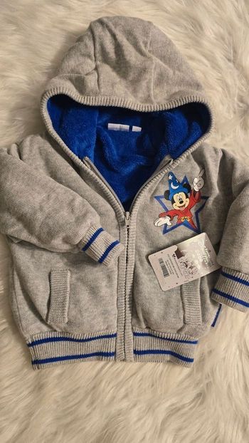 NEUF  (non porté)🏷 😍🤩💙sublime  veste /gilet epais et intérieur polaire disneylandparis 6  mois garçon 💙😍🤩