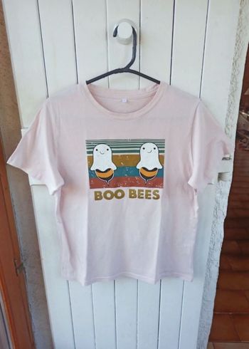 Tee shirt rose imprimé t.M