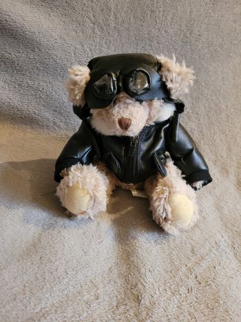 Peluche ourson aviateur 