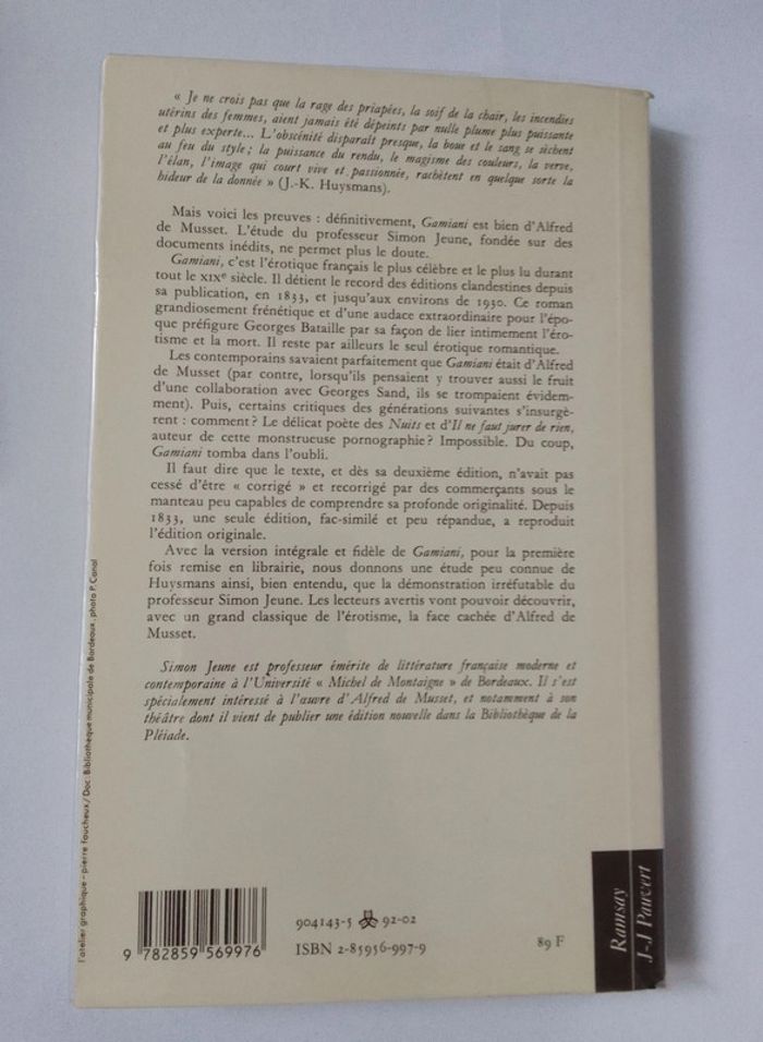 Alfred de Musset 🍀 Gamiani - photo numéro 2