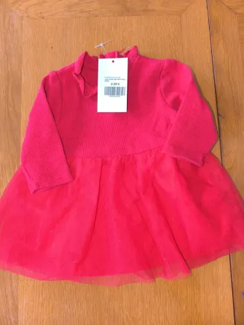 324846 robe rouge tulle fille 6 mois obaibi