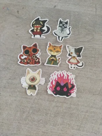 Autocollants motif chat (lot E)
