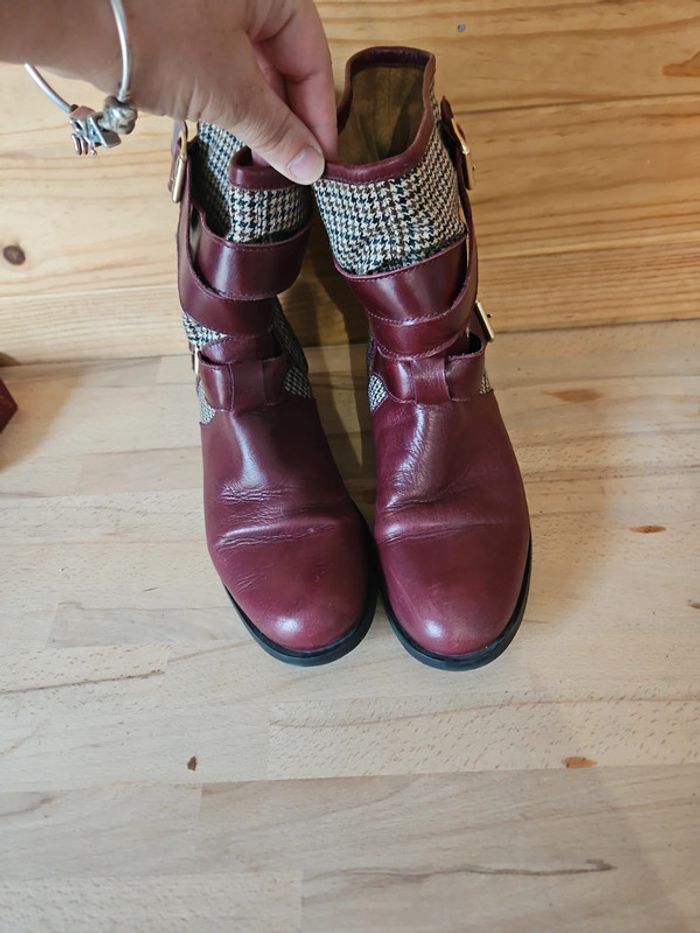Bottines taille 39 bordeaux - photo numéro 3