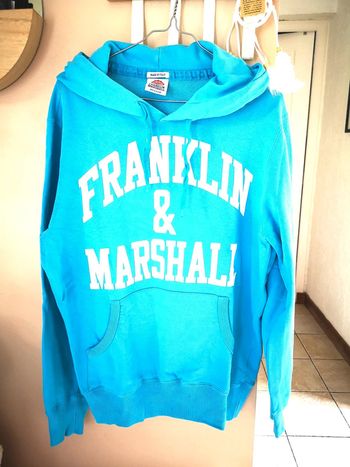 Sweat pull à capuche bleu Franklin & Marshall